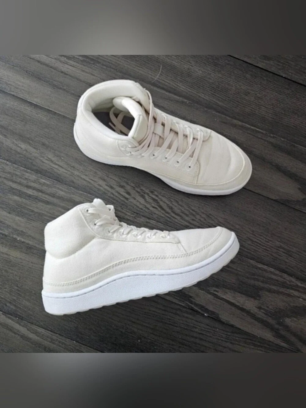 Allbirds Women's High Top Sneakers Cream White Wool Shoes US 9W Lace Up Casual